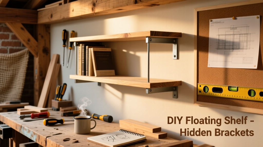 DIY Floating Bookshelf with Hidden Brackets