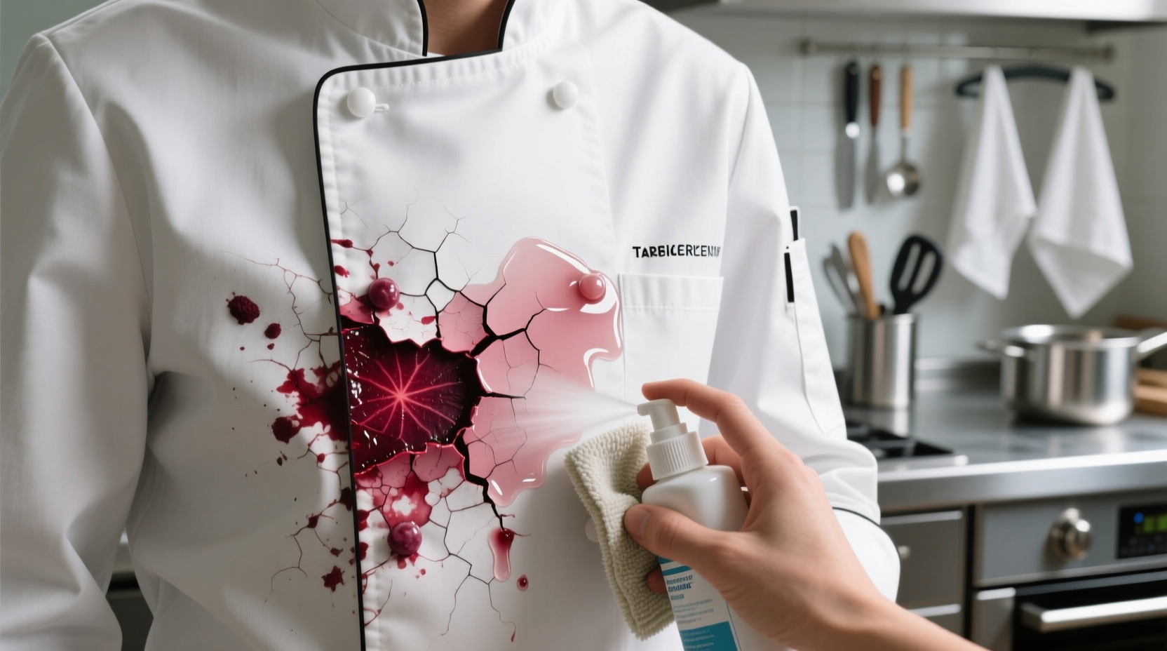 how to remove dried beetroot stain from chef coat
