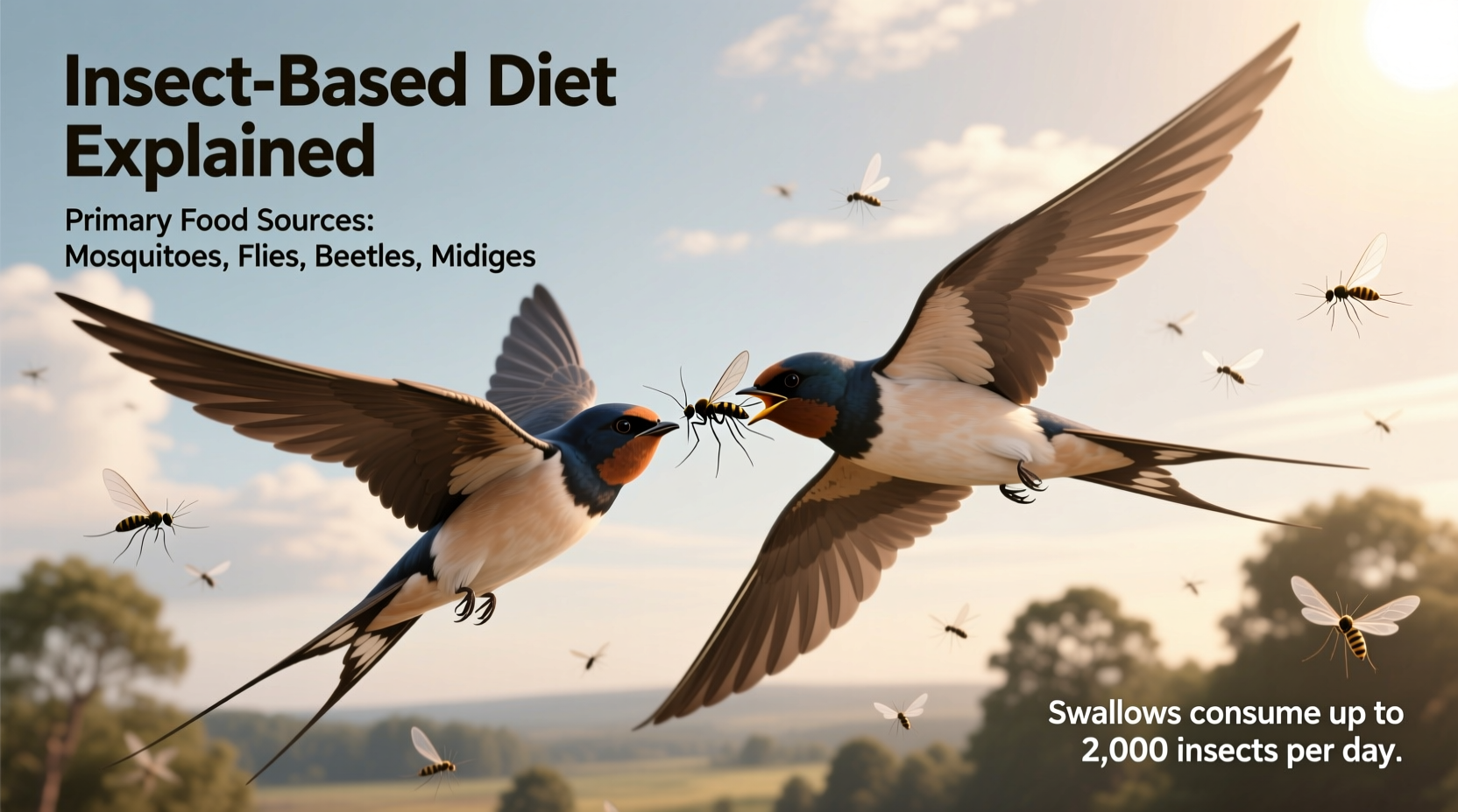 what do swallow birds eat