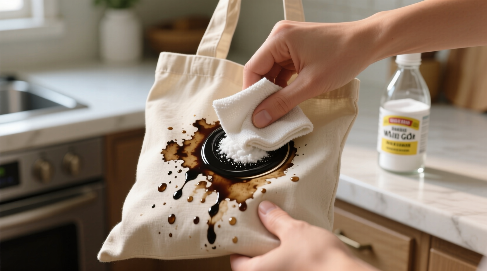 how to remove dried ink from cotton tote bags