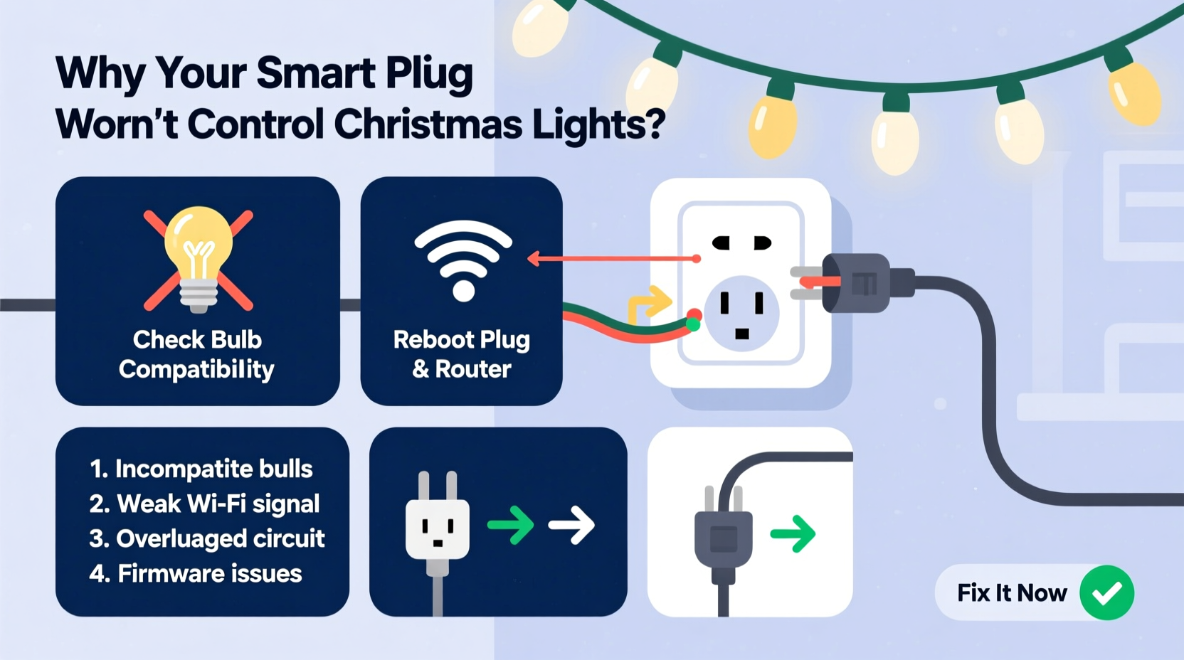 why does my smart plug fail to control christmas lights and how to fix it