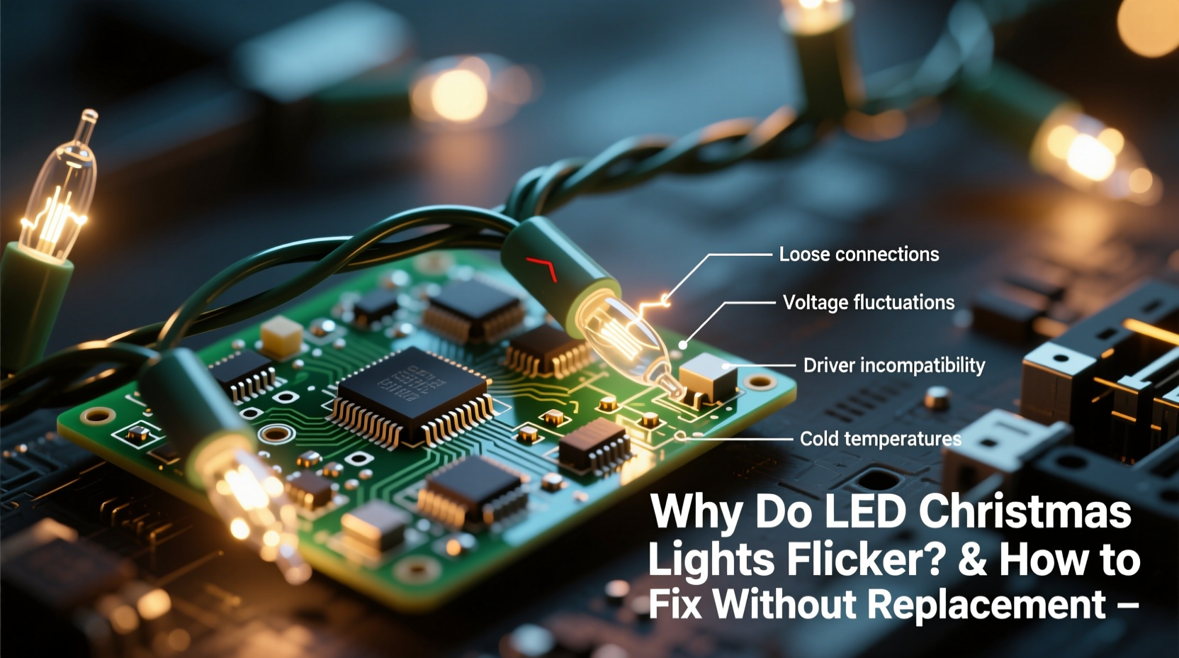 why do led christmas lights flicker and how to stop it without replacing them