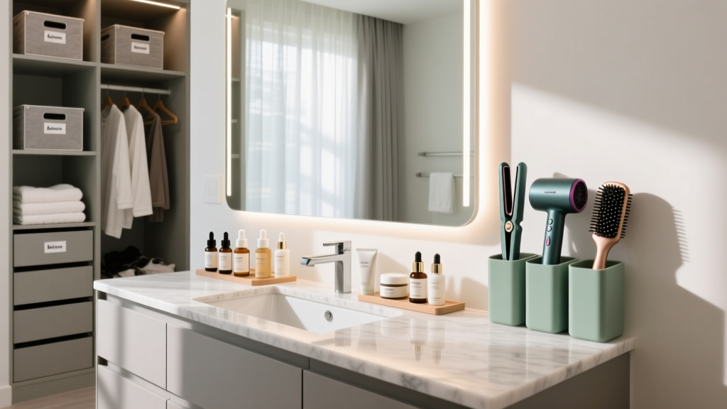How to Declutter a Bathroom Vanity With 11 Skincare Produ...