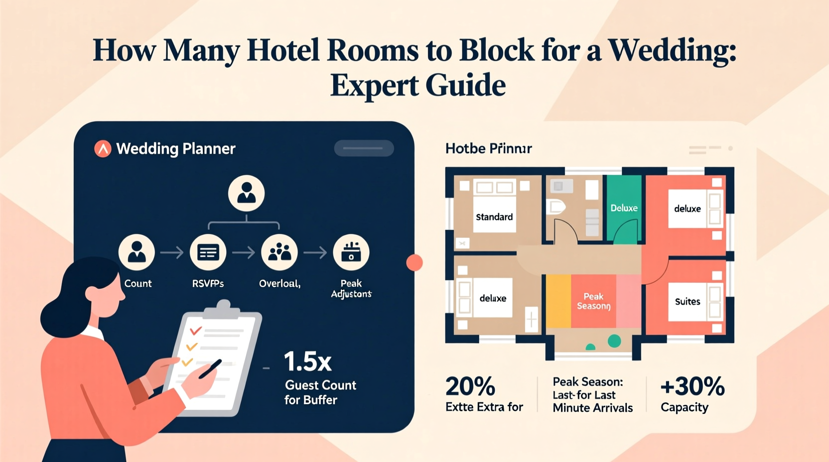 how many rooms do you block for a wedding