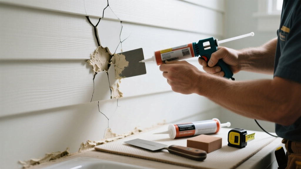 Fixing Fiber Cement Siding Cracks in Bathroom Walls