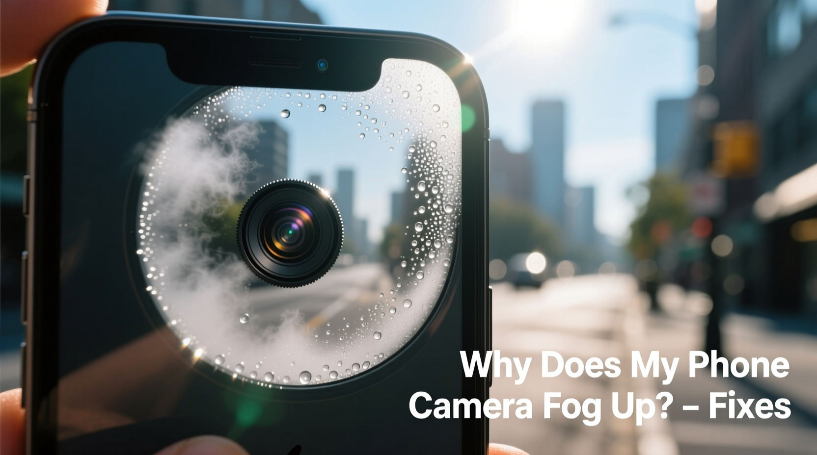 why does my phone camera fog up when i take pictures outside fixes