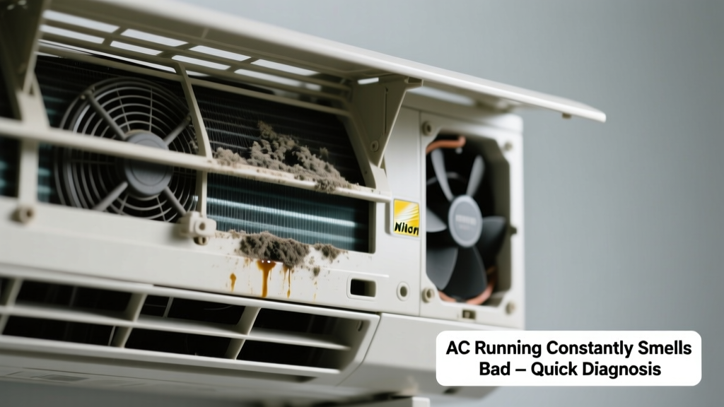 AC Running Constantly Smells Bad: Quick Diagnosis