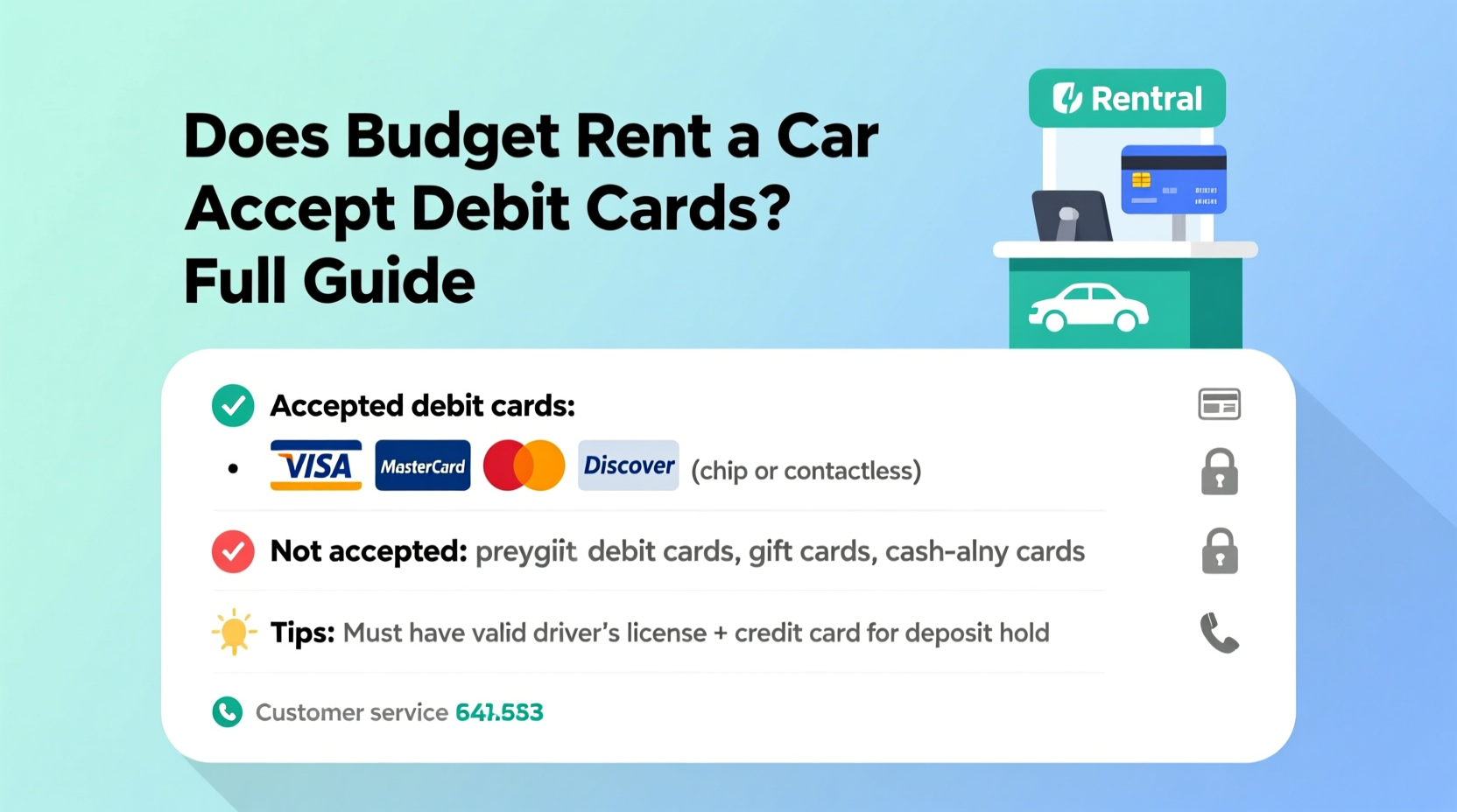 does budget rent a car accept debit cards