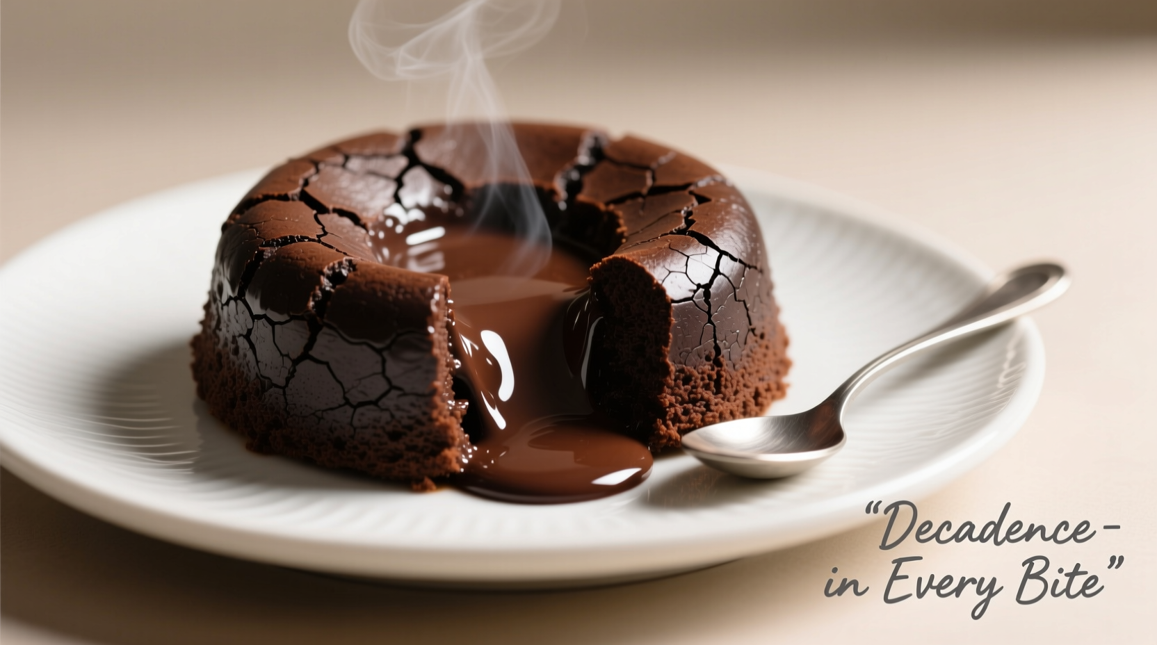 Perfectly baked chocolate lava cake with molten center