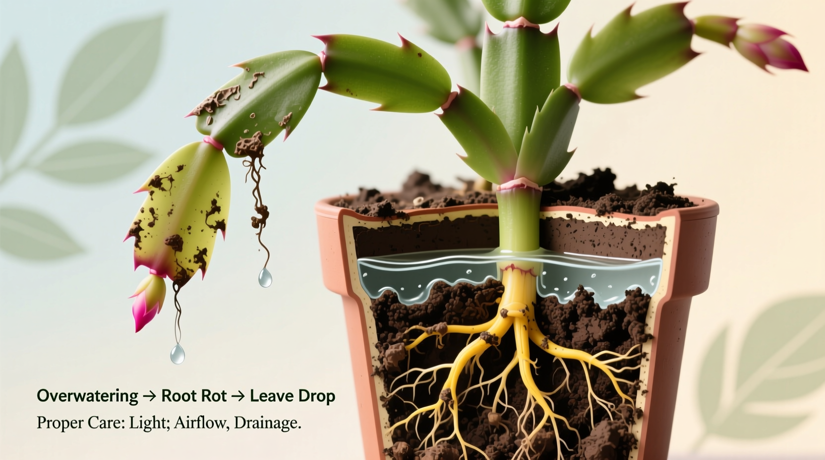 why is my christmas cactus dropping leaves