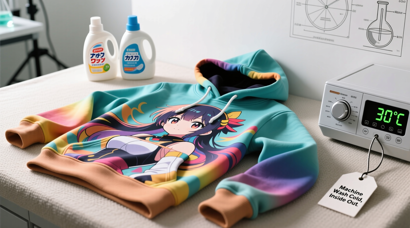 how to wash anime hoodies without cracking prints
