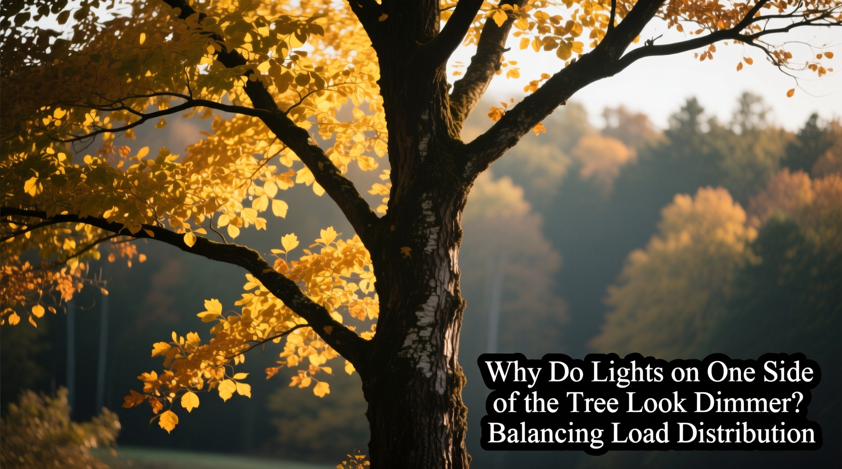 why do lights on one side of the tree look dimmer balancing load distribution