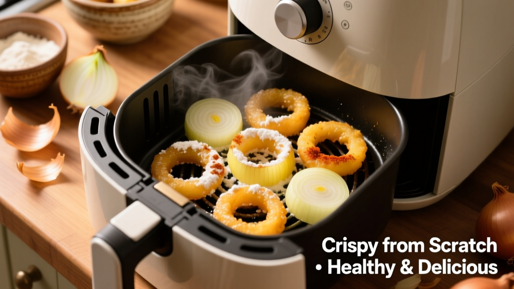 Crispy Air Fryer Onion Rings from Scratch