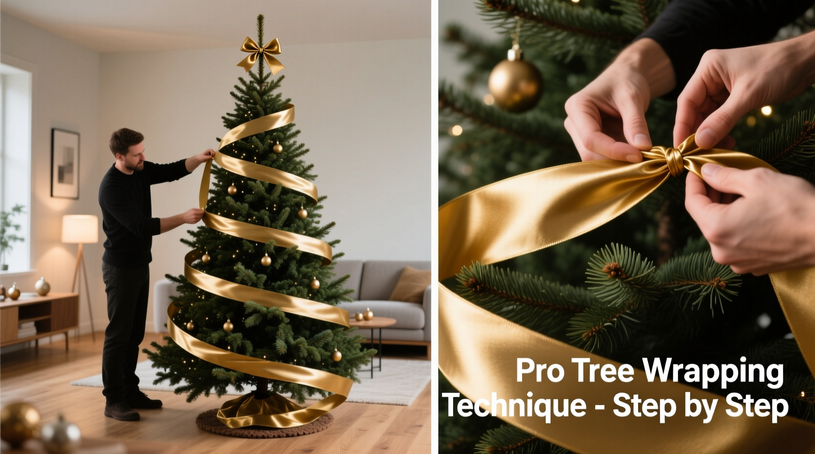 how to wrap a christmas tree evenly from bottom to top like a pro