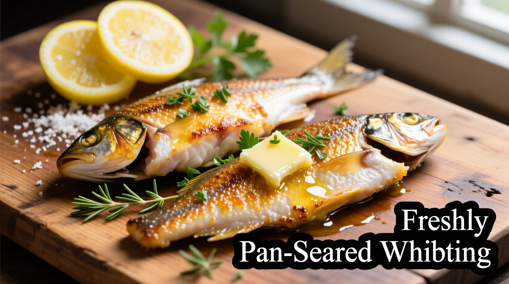 Perfectly pan-seared whiting fillets with lemon and herbs