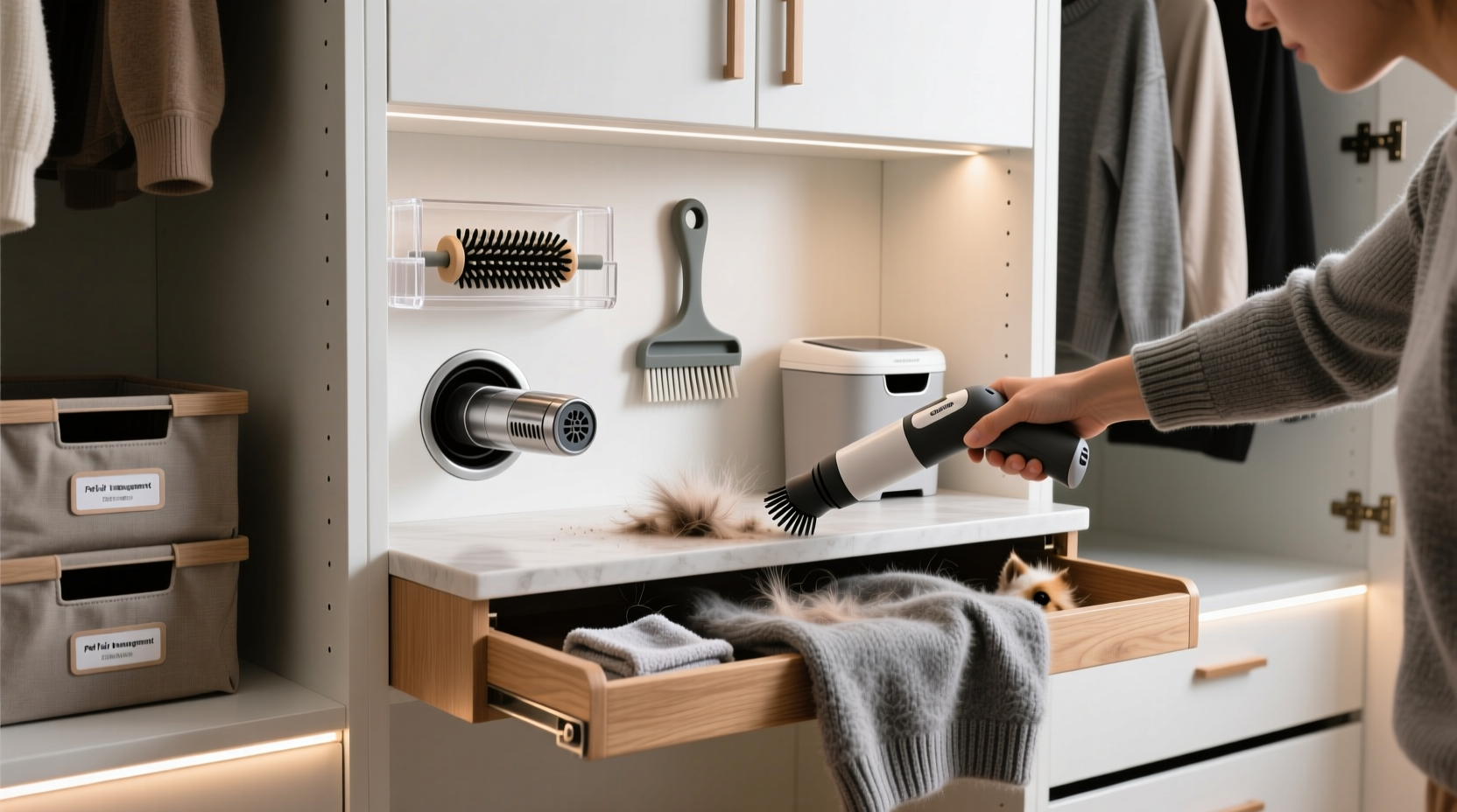 closet organization tips for pet hair removal