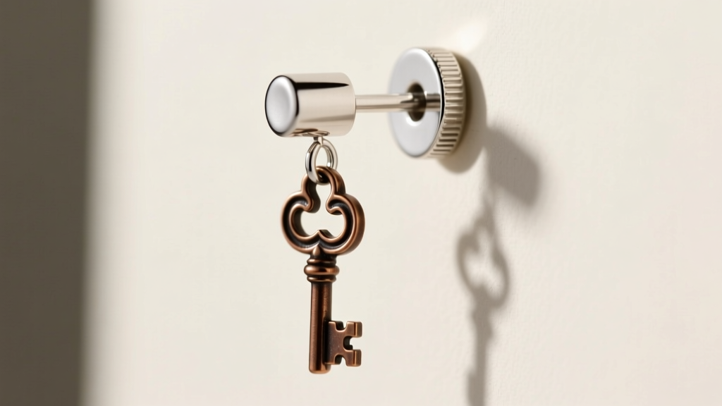 Side profile of an 18-gauge earring post with a secure La Pousette locking backing supporting a heavy character dangle