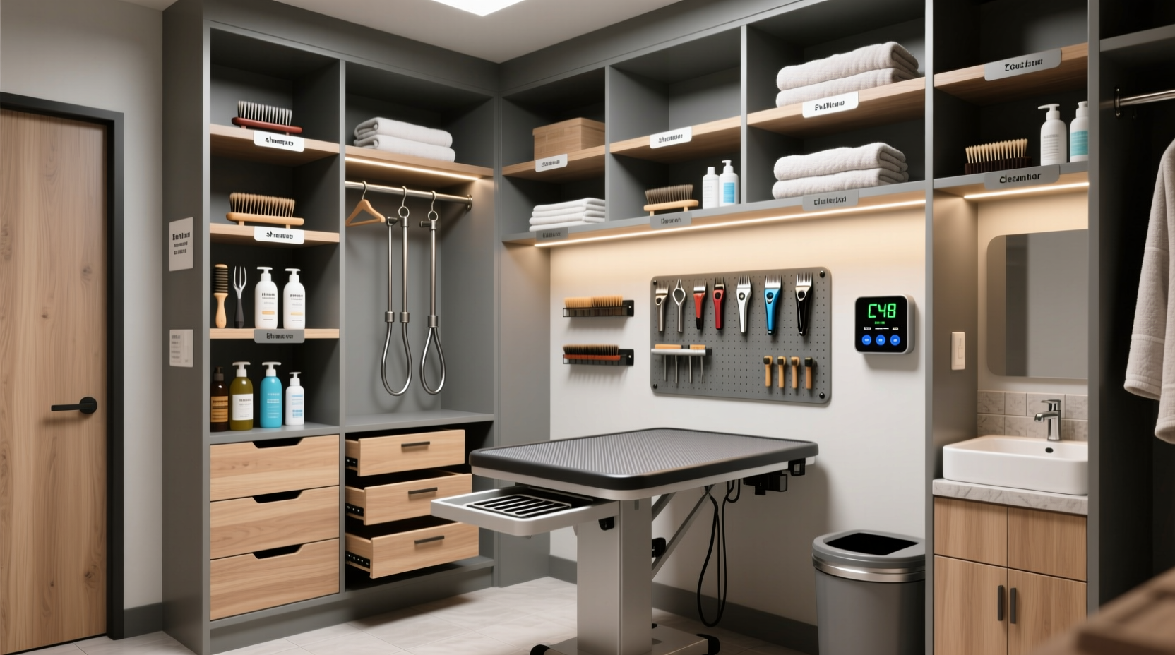 closet organization tips for pet grooming stations