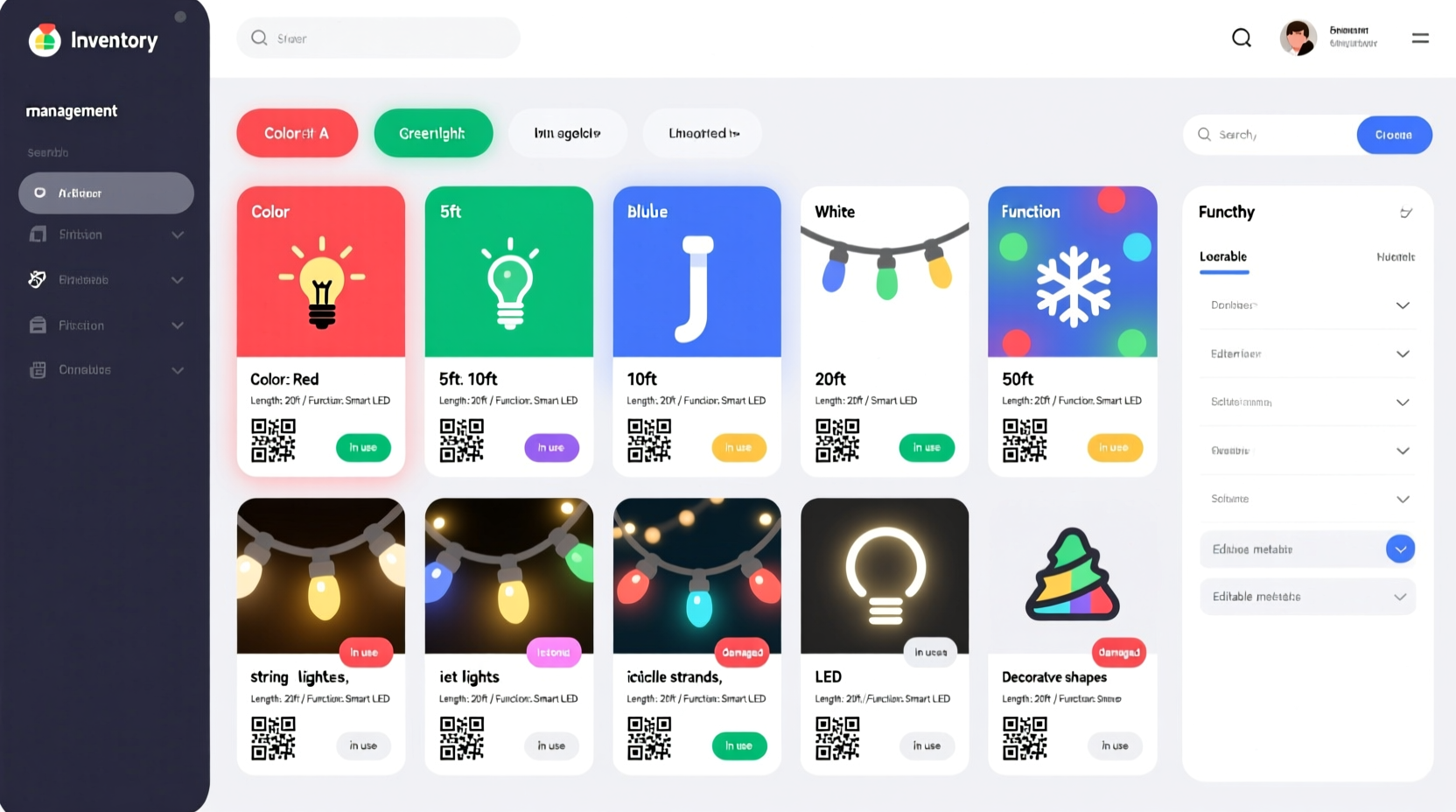 how to organize christmas light inventory by color length and function digitally