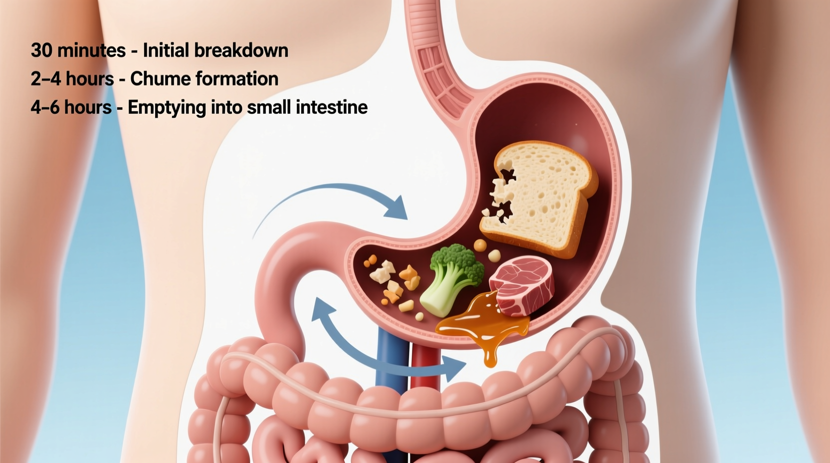how long does food stay in stomach