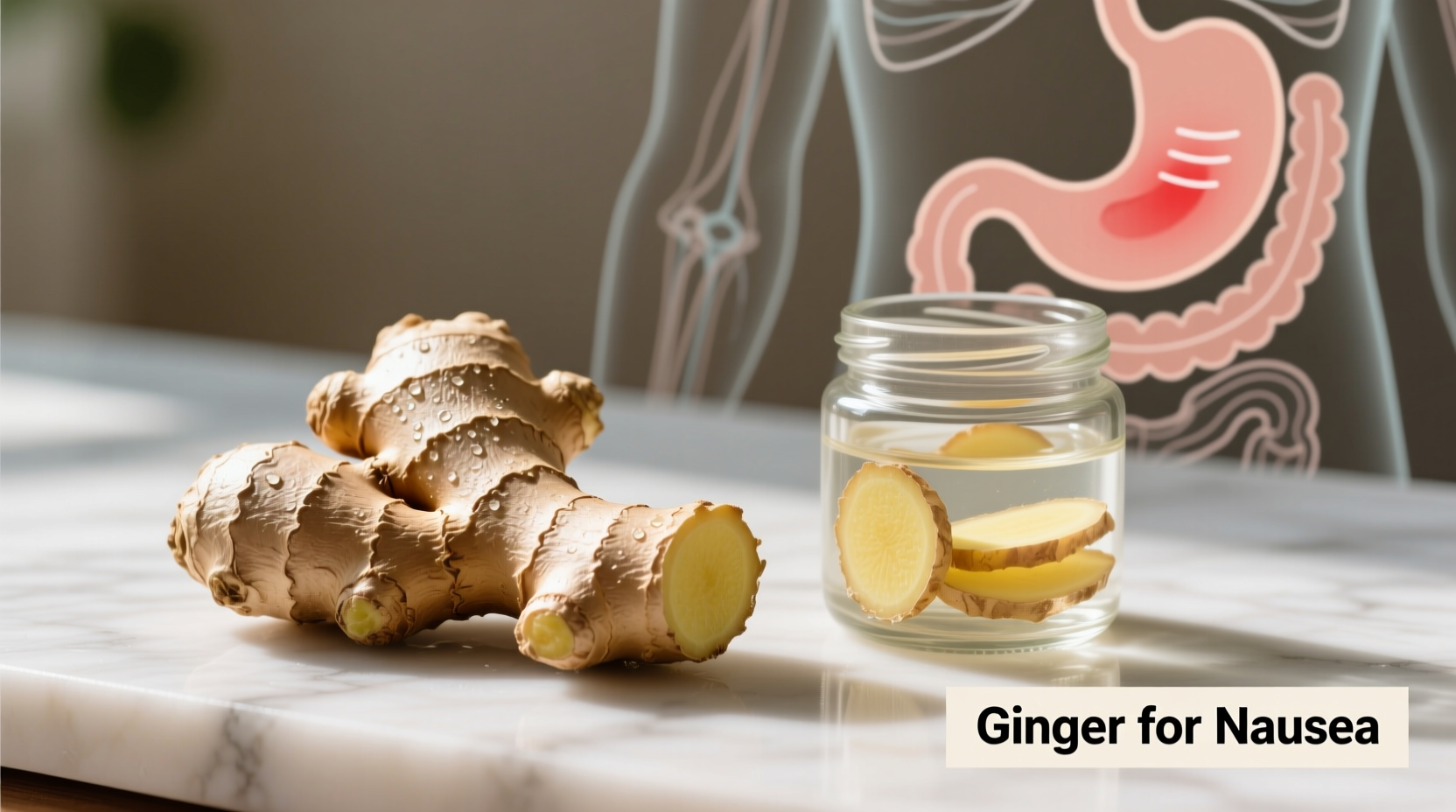 Verschiedene Ingwer-Formen für die Anwendung gegen Übelkeit