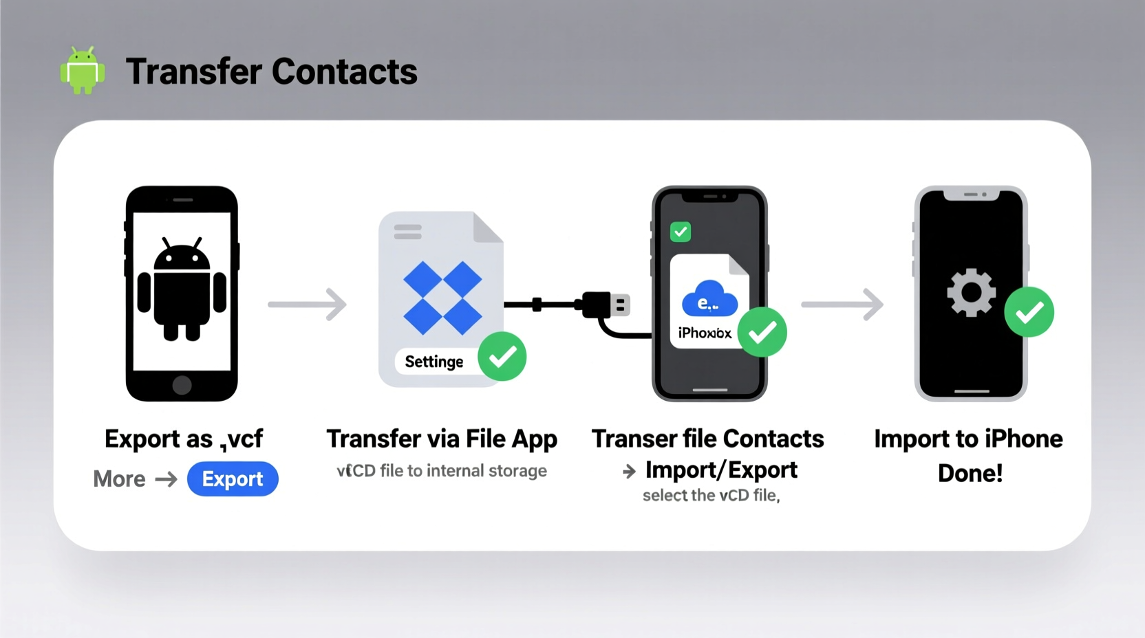 how to transfer contacts from android to iphone without gmail