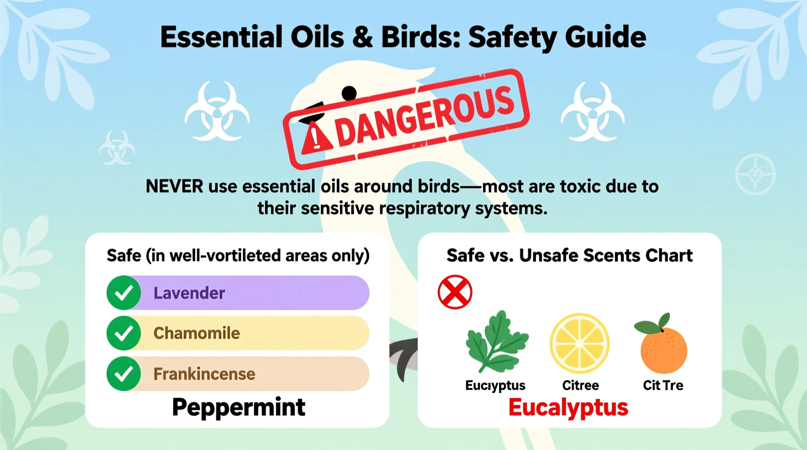 is it safe to use essential oils around birds and which scents to avoid