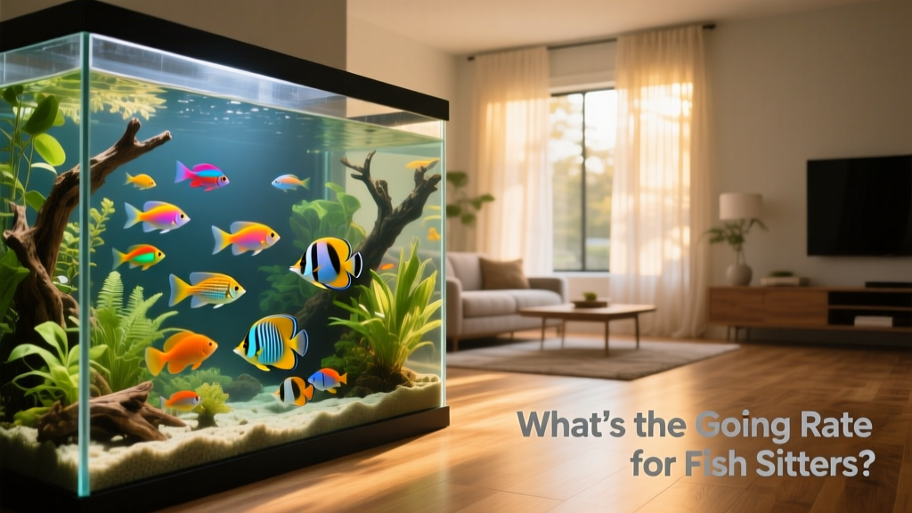 A well-maintained home aquarium with colorful tropical fish swimming among live plants and gentle lighting