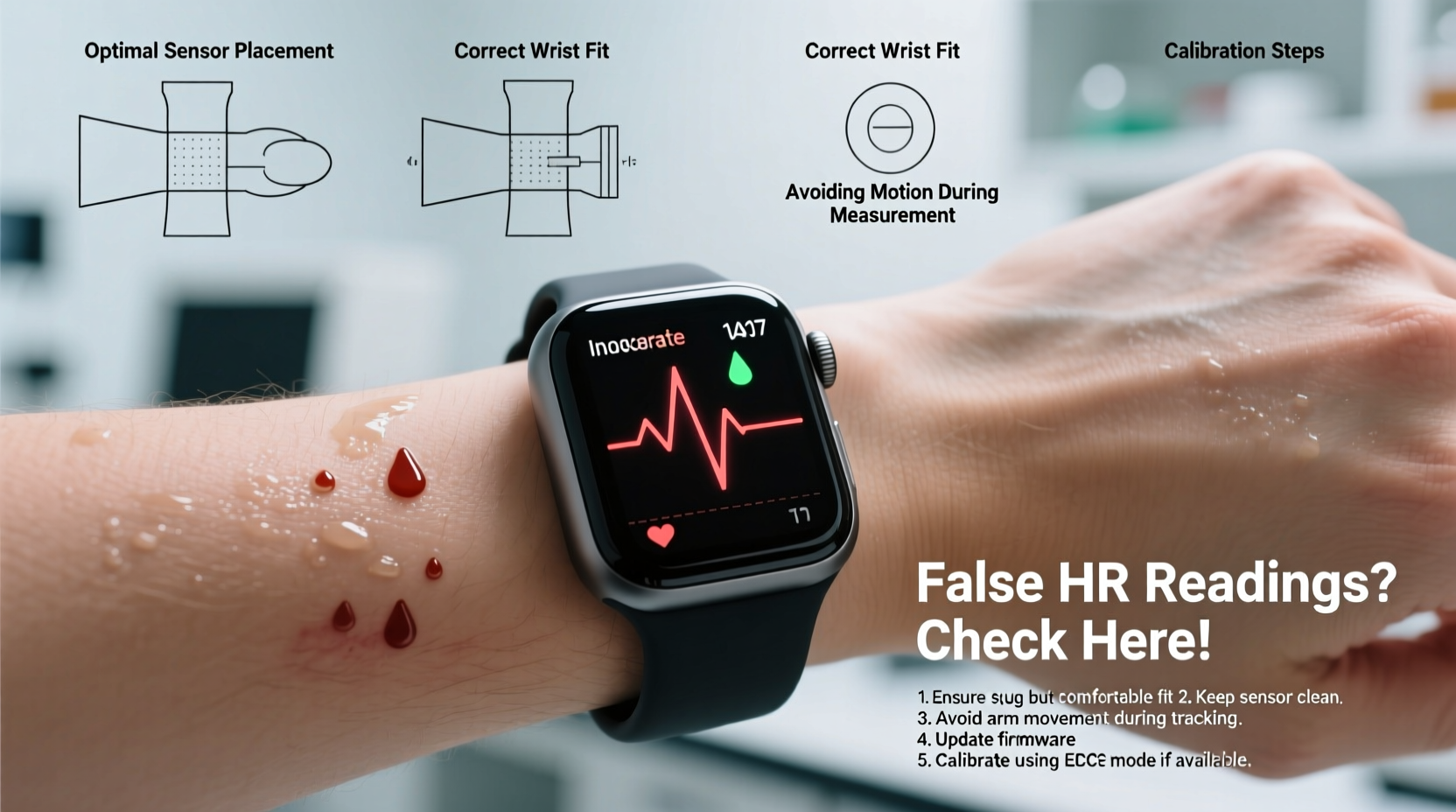 why does my smartwatch keep giving false heart rate readings and what to do