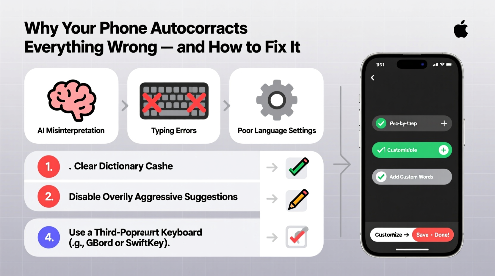 why does my phone autocorrect everything wrong customizable fixes that work