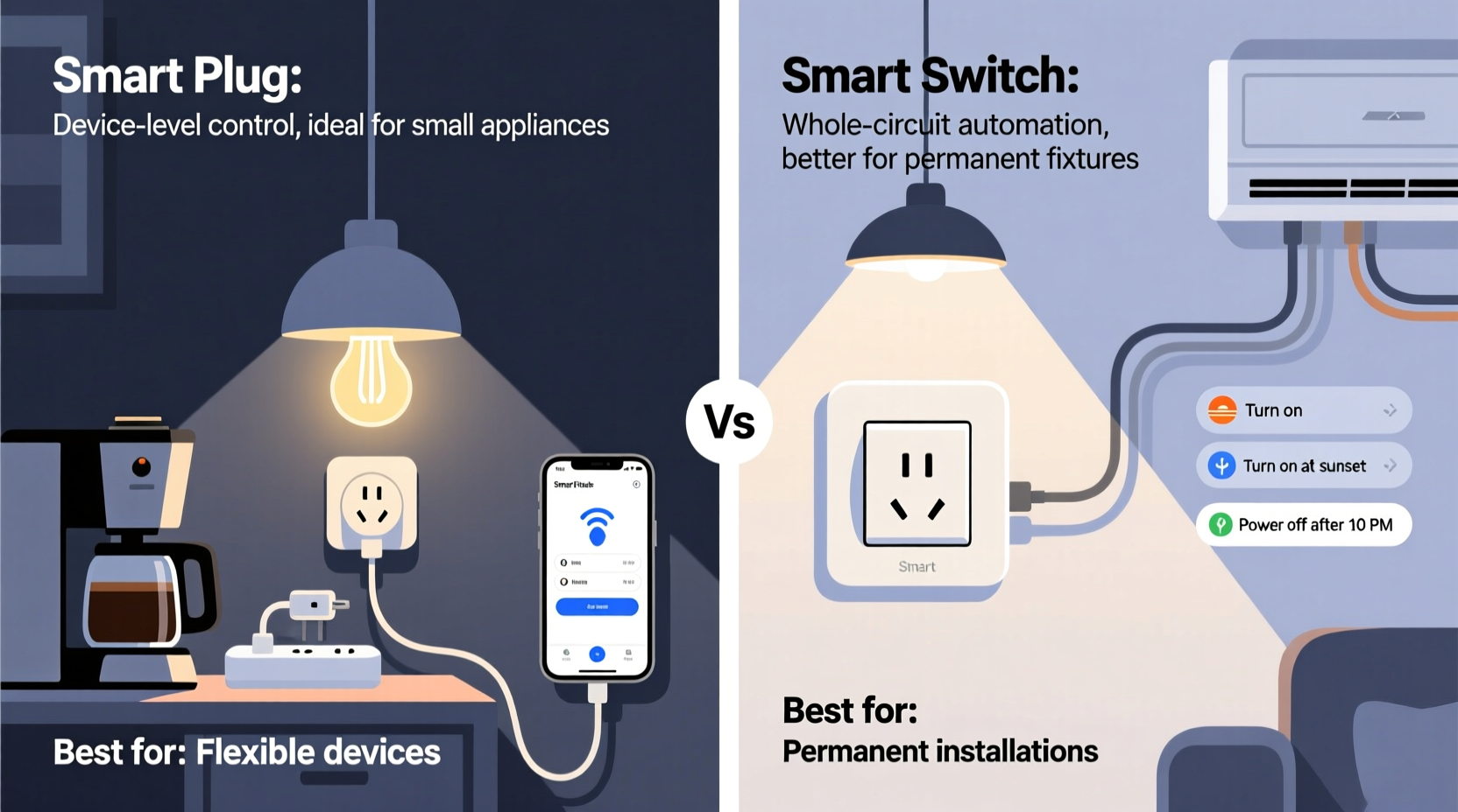 smart plug vs smart switch which automates home devices more effectively