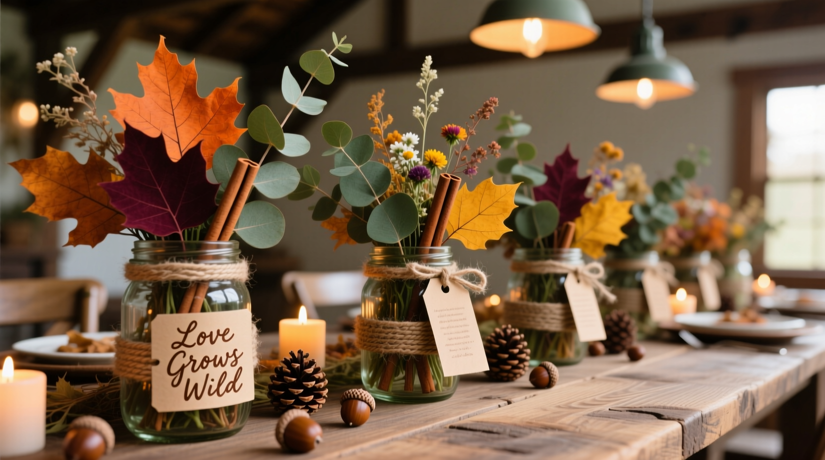 do it yourself fall wedding centerpieces