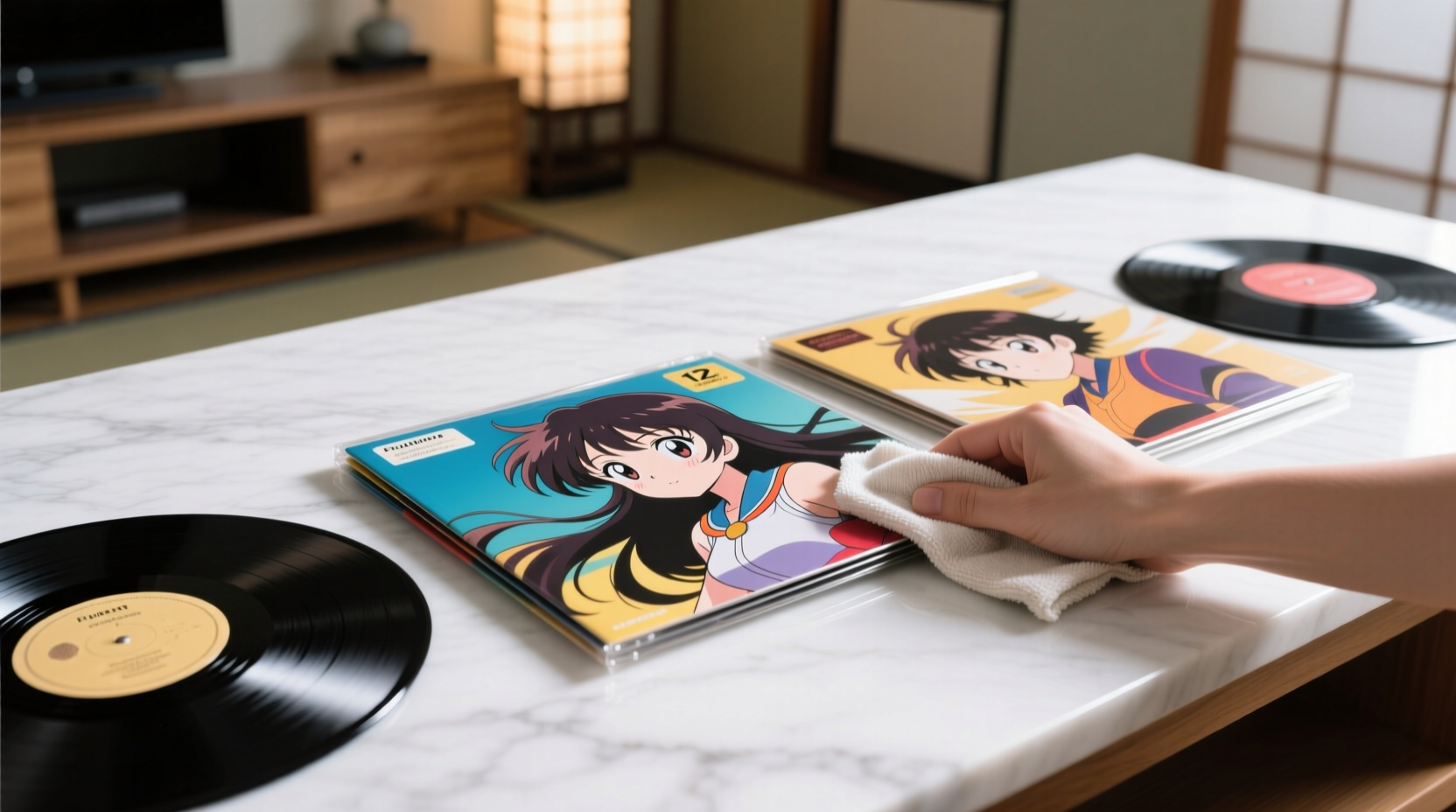 how to clean vinyl anime record sleeves