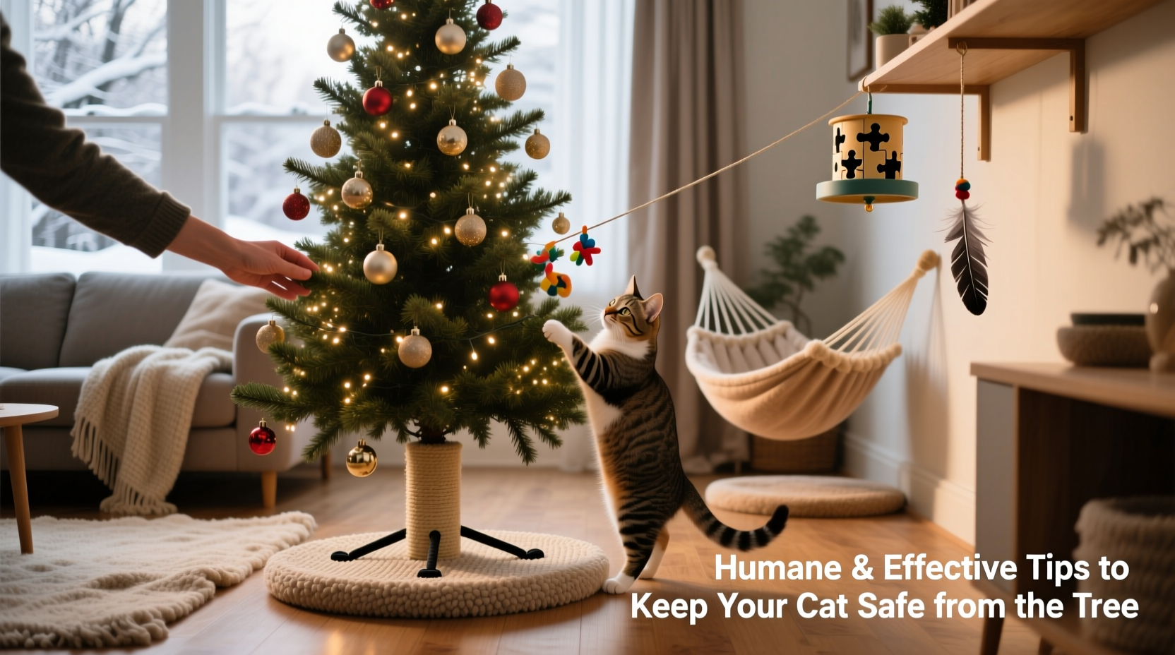 how to prevent your cat from climbing the christmas tree effective humane tips