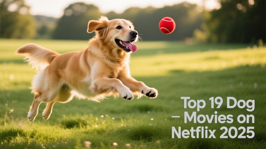 A joyful golden retriever leaping mid-air toward a red tennis ball against a green field