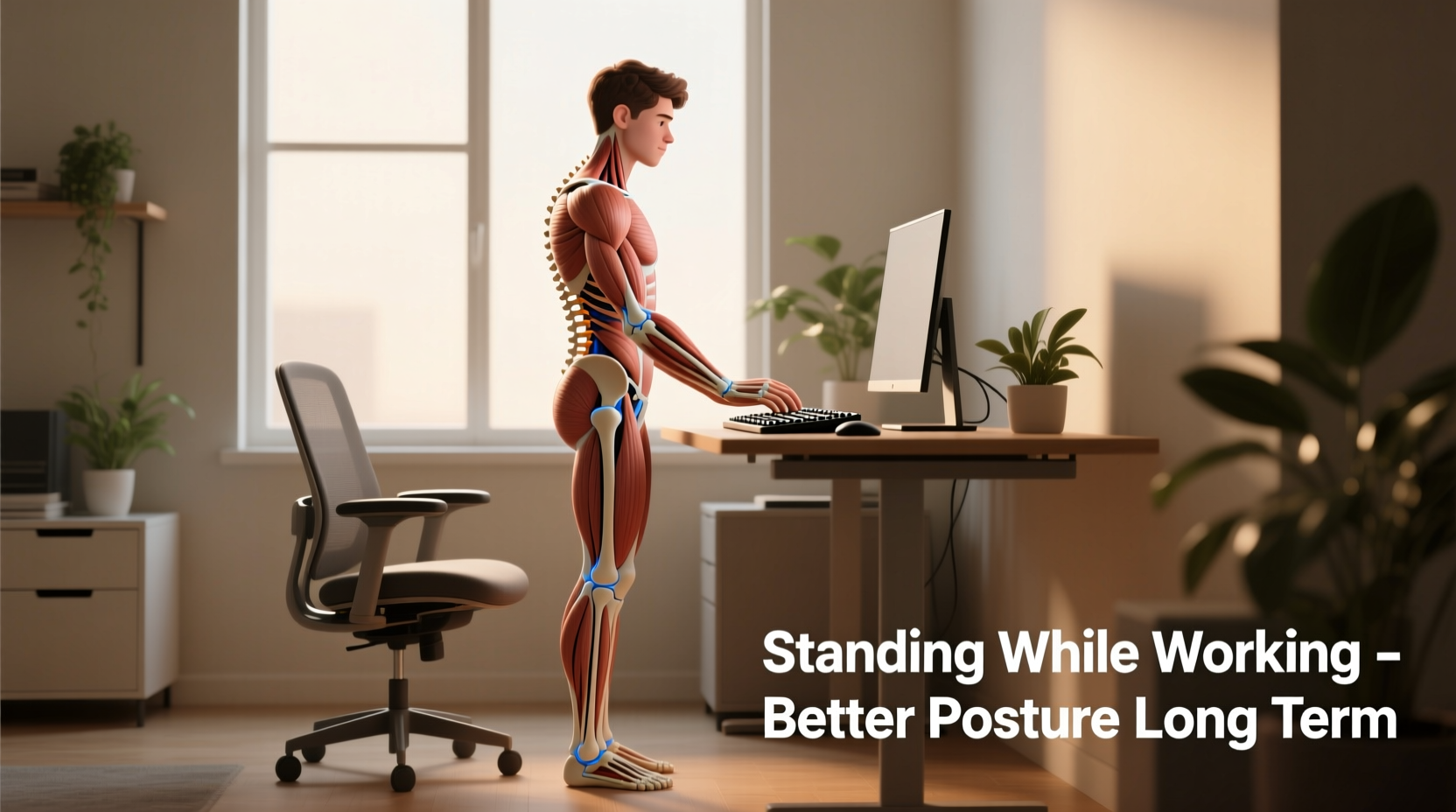 is standing while working better for your posture long term