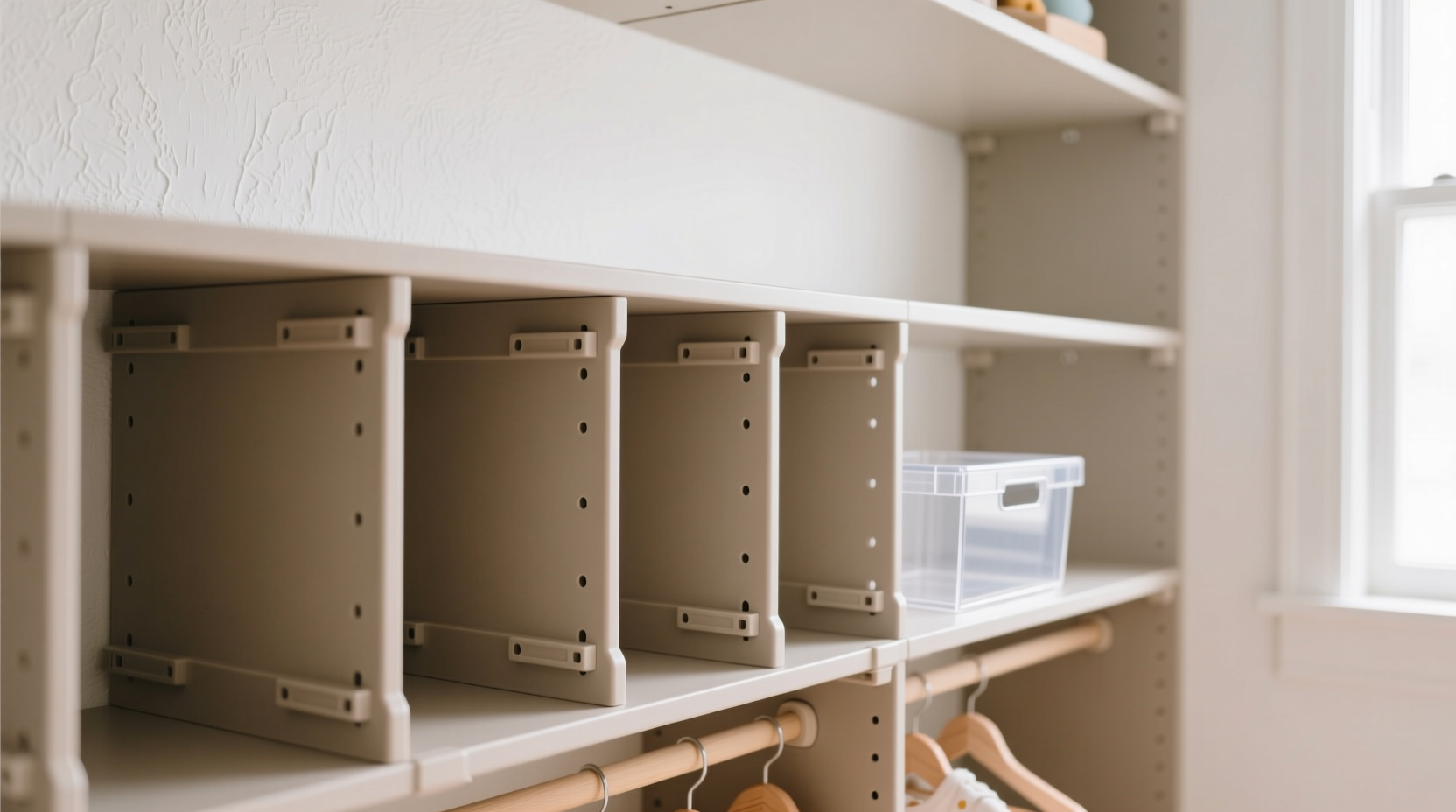 closet shelf dividers vs acrylic boxes for toddlers