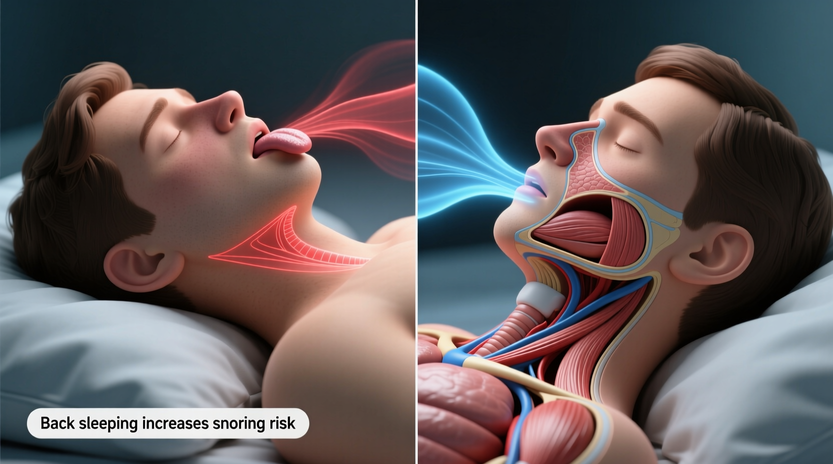 why do people snore louder on their backs sleeping positions matter