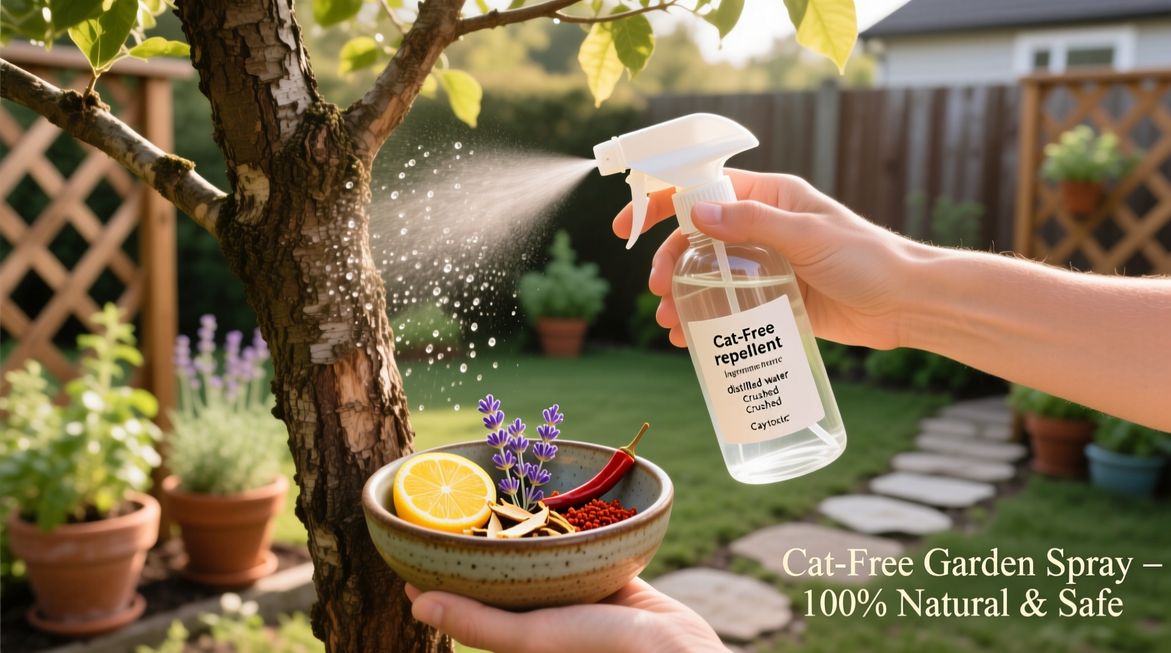 how to make a non toxic homemade tree spray to repel cats