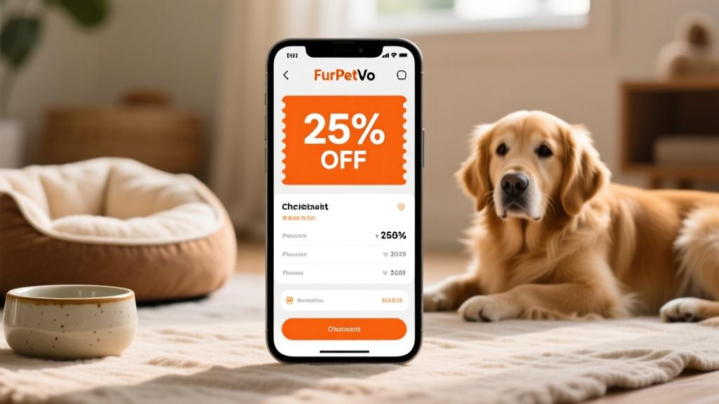 Screenshot showing a FurPetVo checkout page with '25% OFF' clearly displayed in the price summary