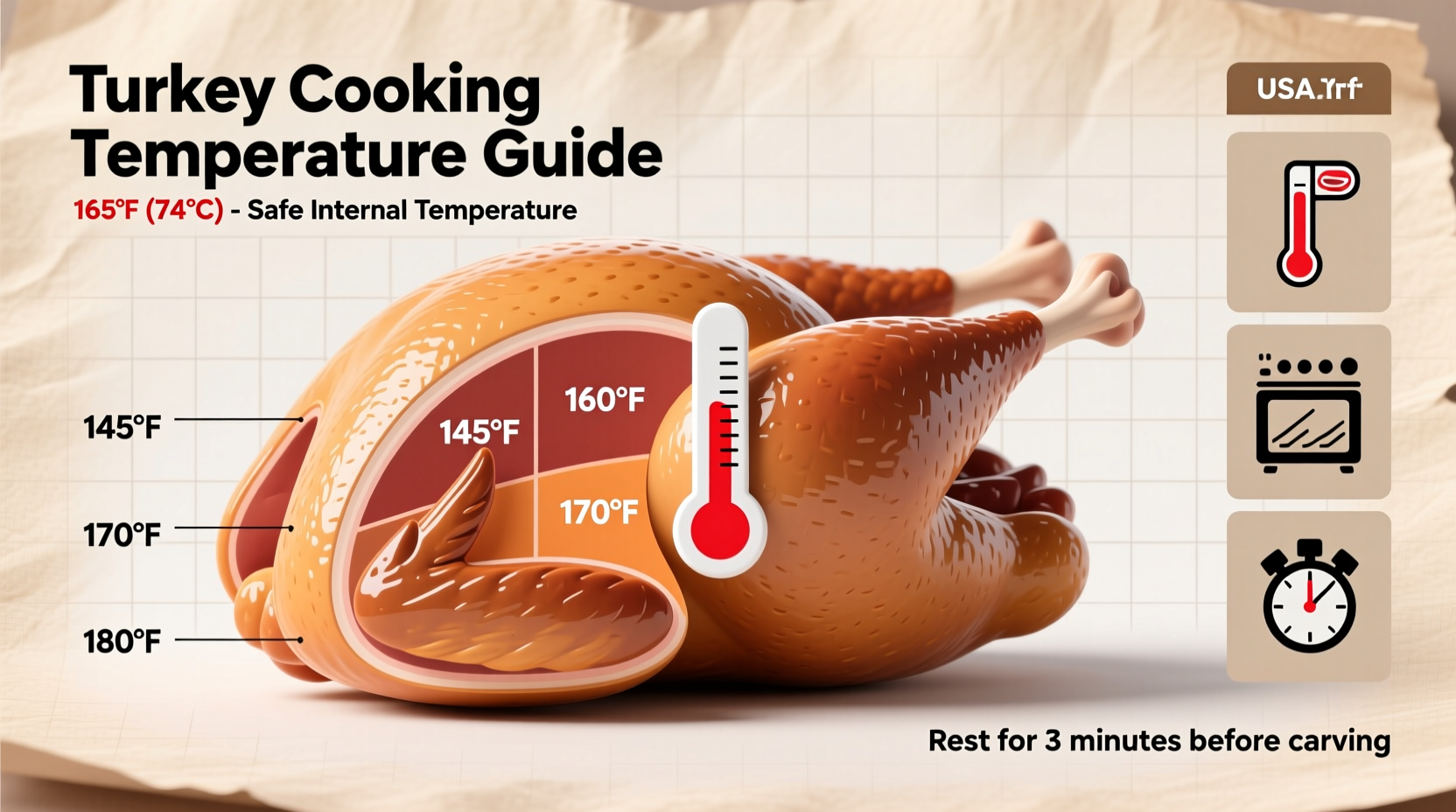 what temp should a turkey be cooked to