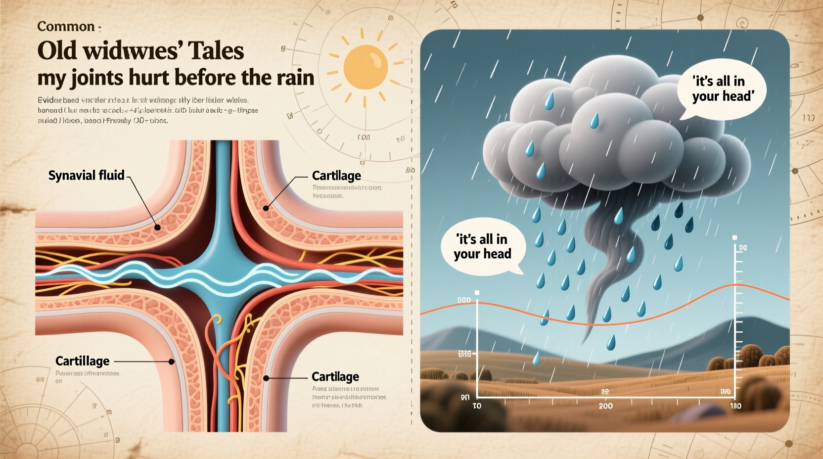 why do my joints ache before it rains and is there any truth to old wives tales