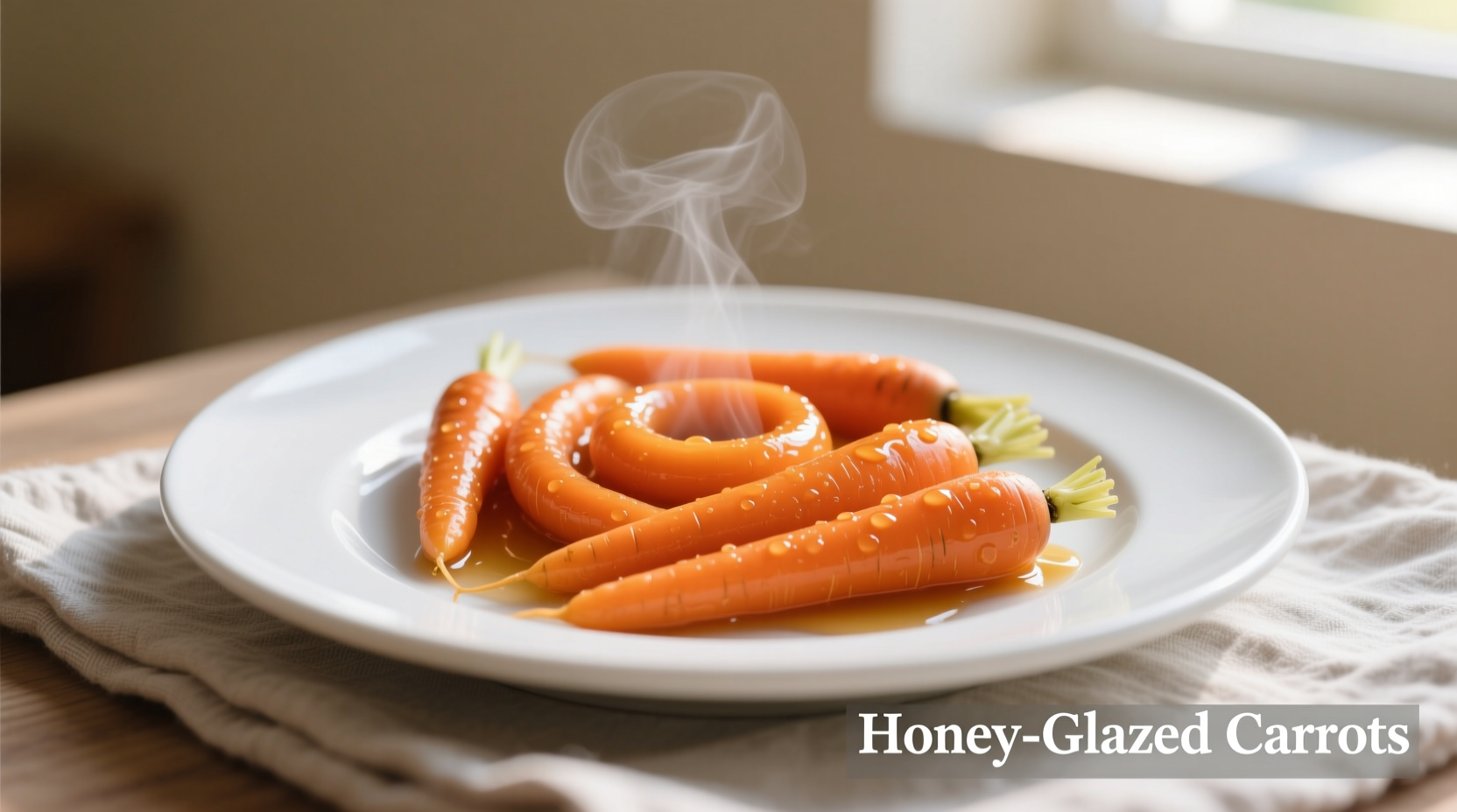 Freshly cooked carrots on white plate
