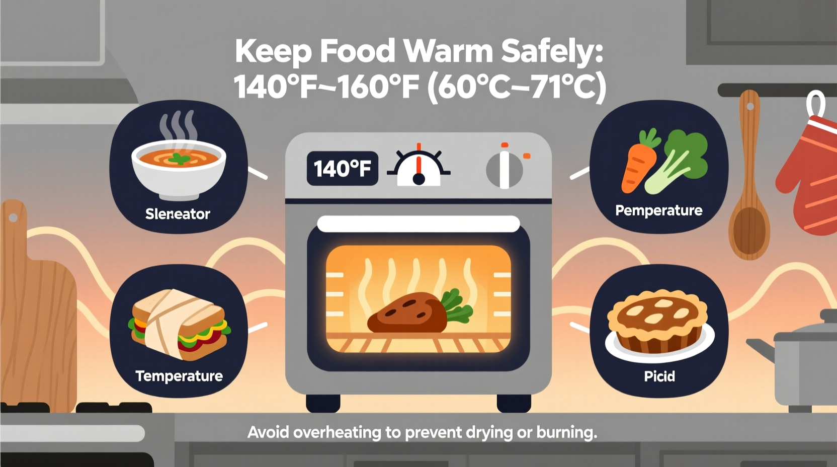 what temperature to keep food warm in oven