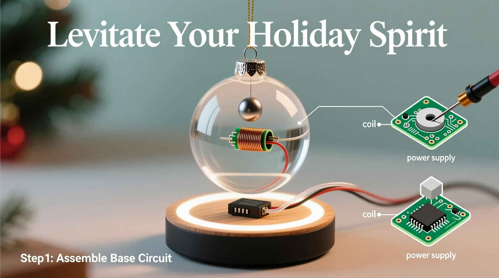 how to make a levitating christmas ornament using simple electronics