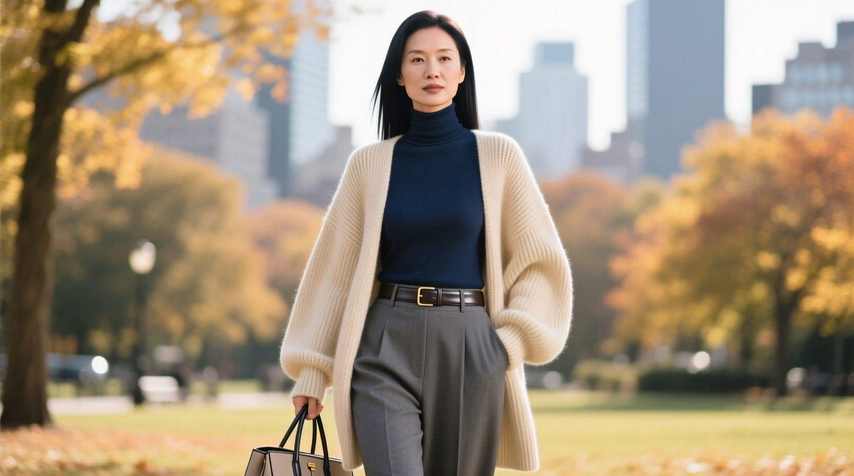 how to style a chunky knit cardigan without looking bulky