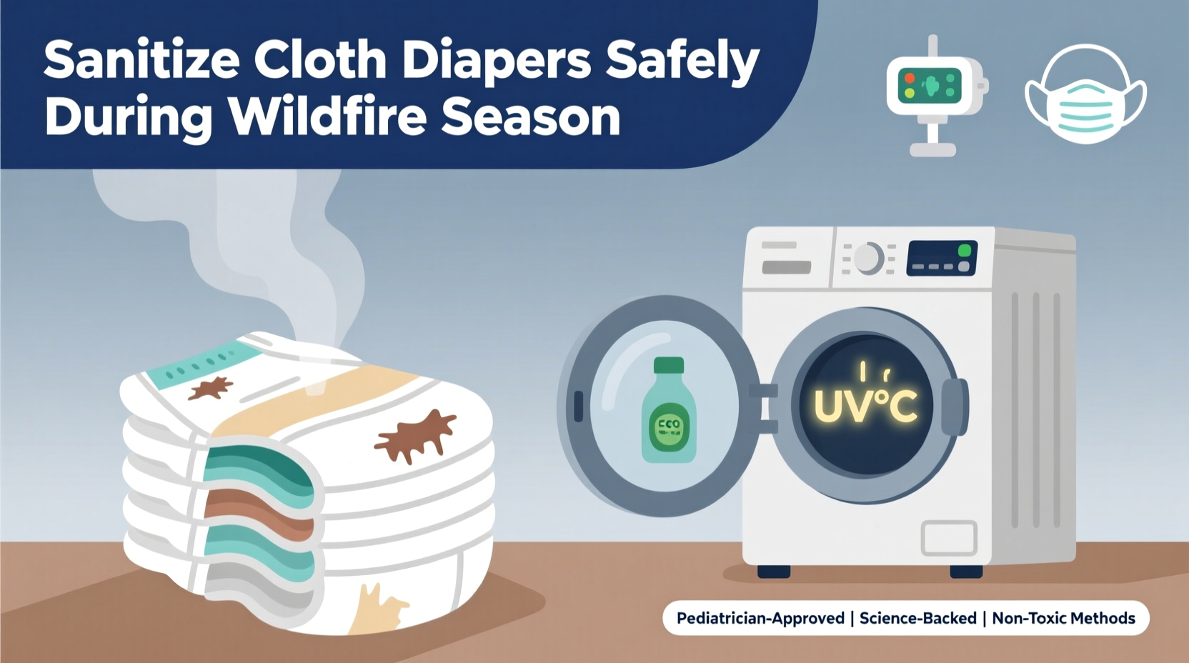 sanitize cloth diapers in wildfire smoke season
