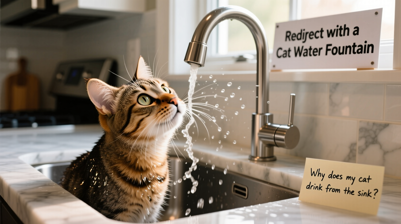 why is my cat obsessed with drinking from the sink and how to redirect it