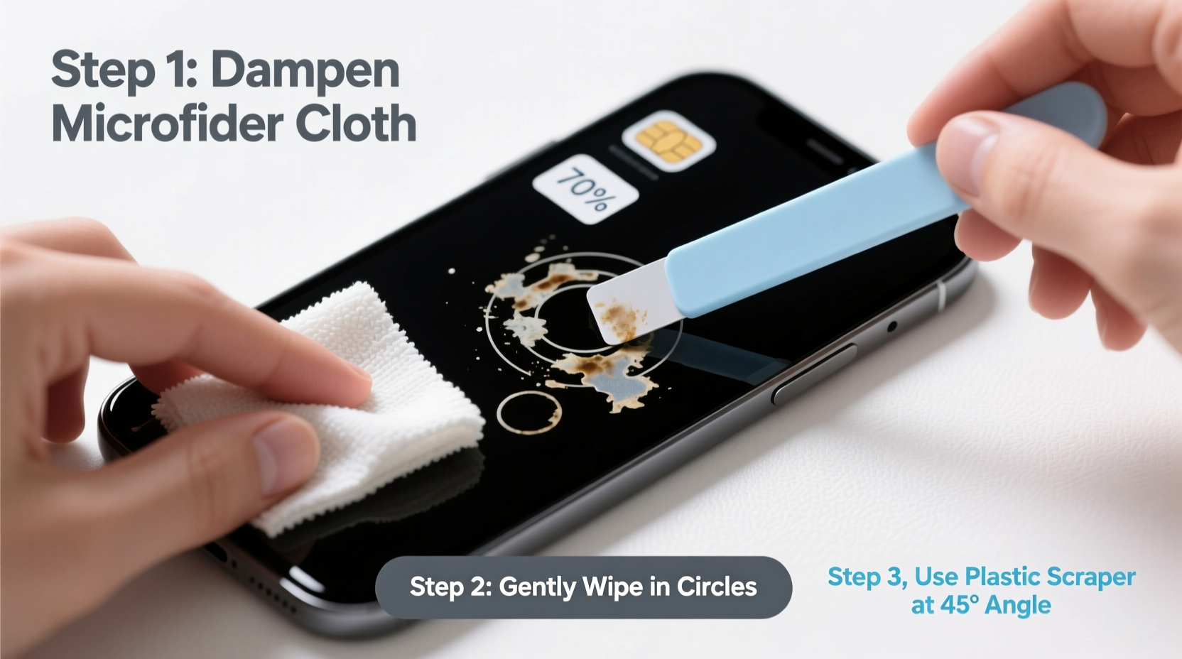 how to safely remove sticker residue from electronics without scratching screens