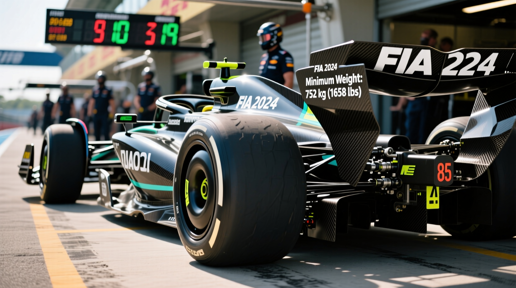 how much does a formula 1 car weight